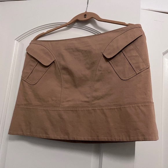 Burberry London Tan Cotton Mini Skirt US Size 8 - Picture 1 of 3
